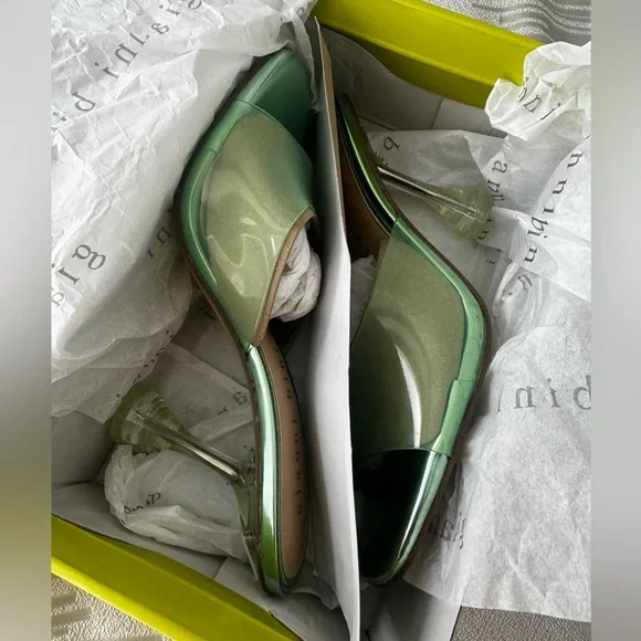 Gianni Bini Lime Green Transparent Heels - Picture 5 of 7